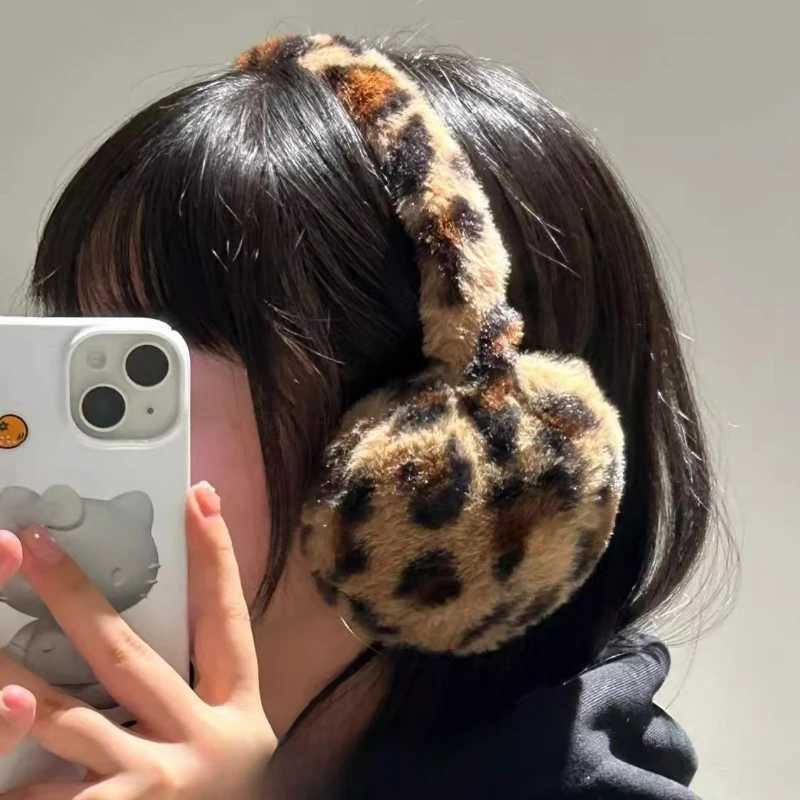 Women Fur Leopard Earmuffs Winter Thickened Warm Y2k Japanese JK Women Ear Covers Protection Cycling Earbags Y2k Accessories XJ250812