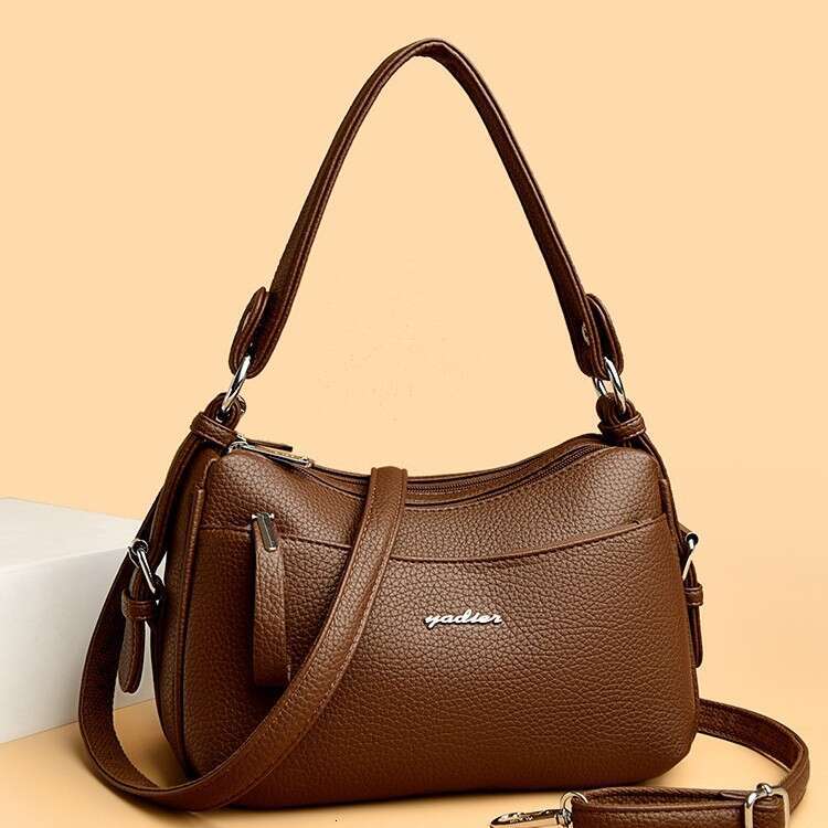 2025 New PU Fashion Soft Leather Crossbody Women's Casual Underarm for Middle-aged Moms Single Shoulder Bag