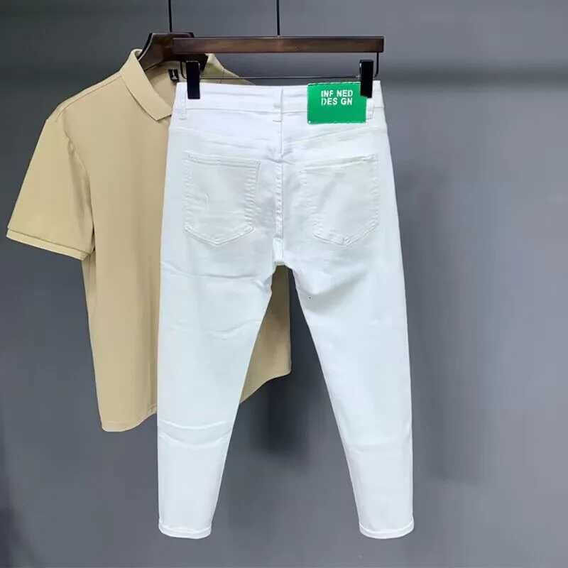 Harajuku Fashion Summer Stylish Luxury Korean Style Jeans for Men Black White Trendy and Casual Streetwear Cowboy Pants for Men X250812