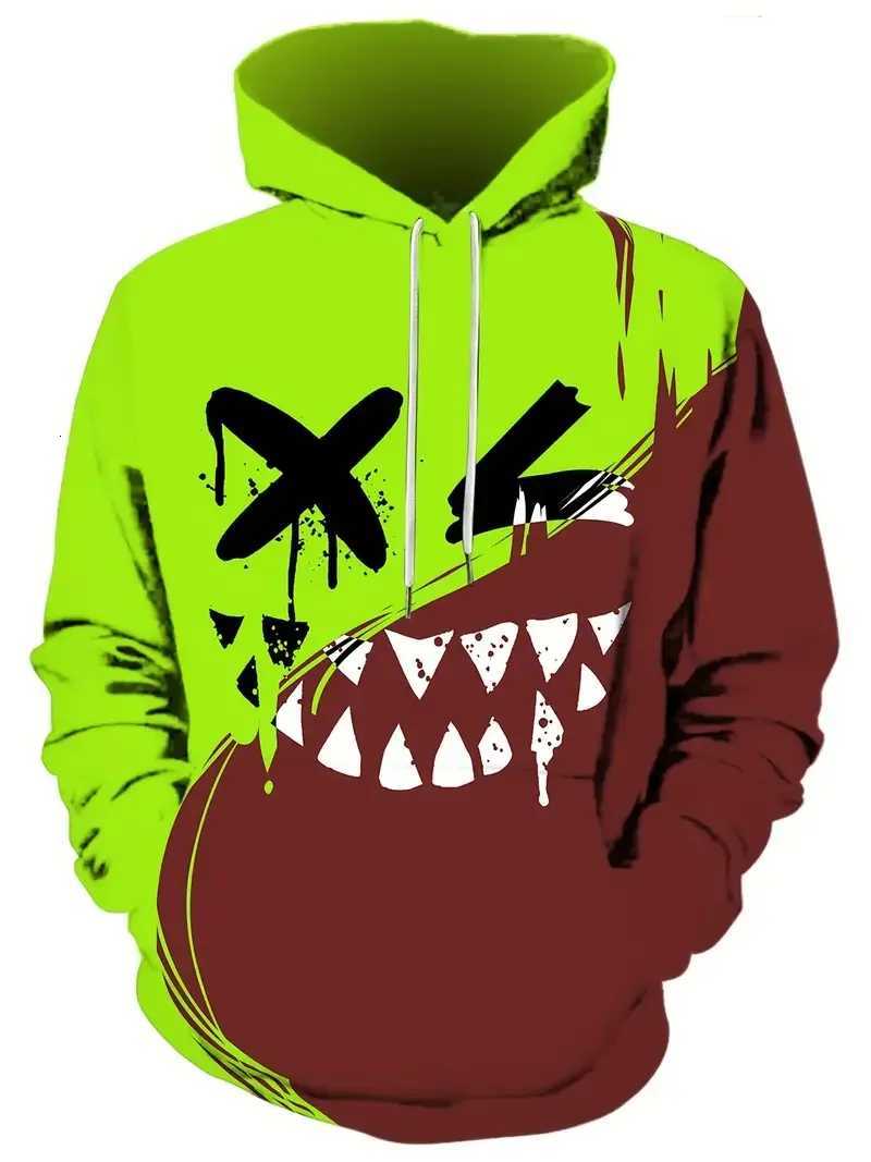 Mens Creative Smiling Face Pattern Printed Hoodie Fashionable Mens Trendy Hoodie Casual Design Hoodie With Pocket Streetwear Y250811