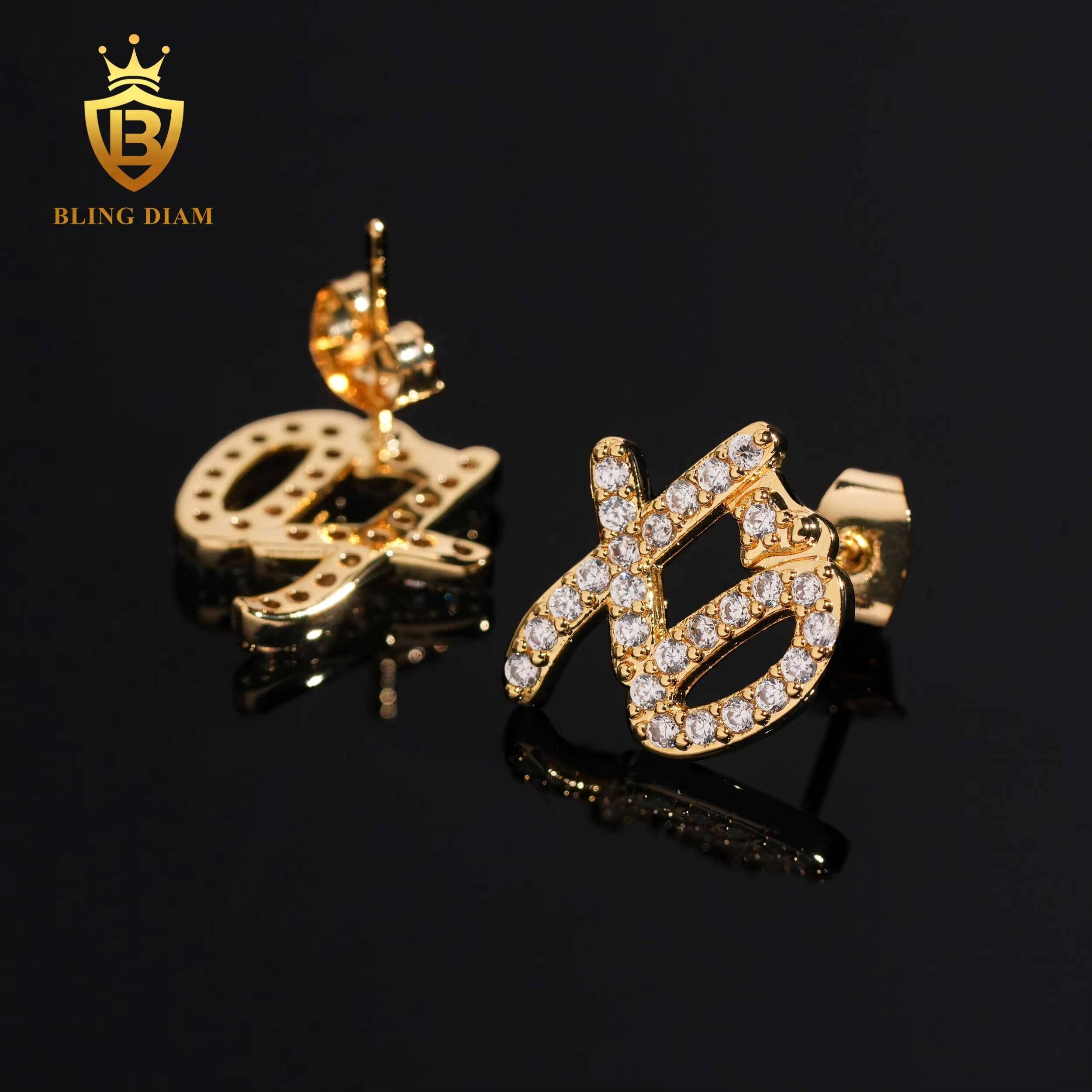 Hip Hop 925 Sterling Silver Earrings Fashion Moissanite Hip Hop Earring VVS Iced Out Moissanite Pass Diamond Test