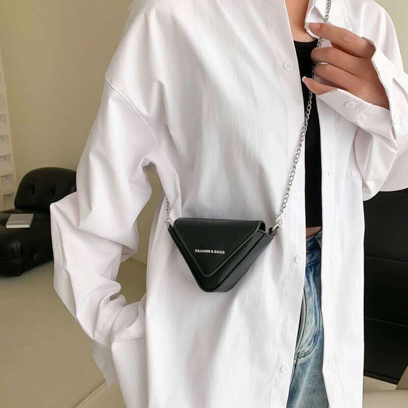 Trendy Triangle Mini Chain Shoulder For Women Designer Purses And Handbags Female Small Crossbody Party Clutch Bag New