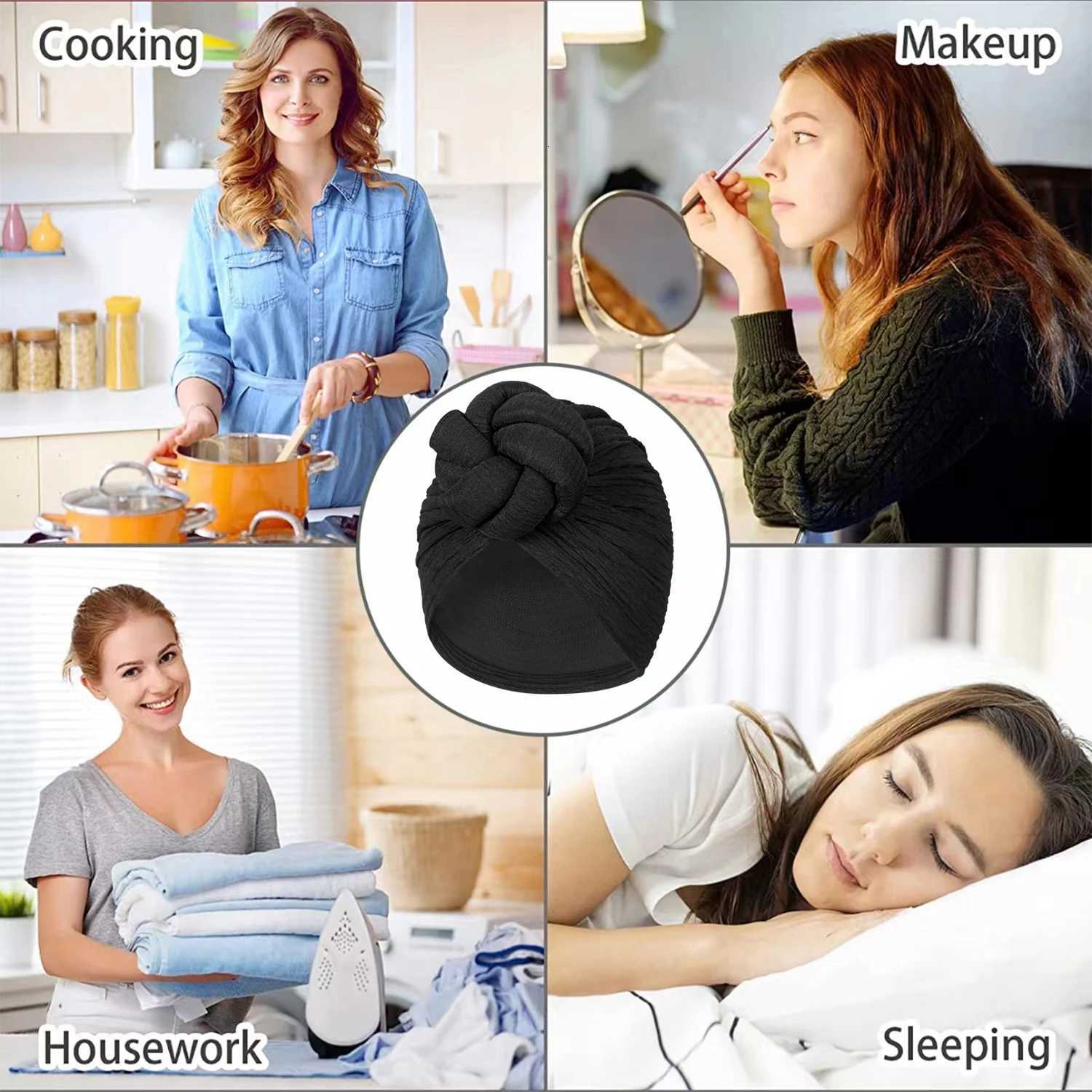 Womens Fashion Turbans New Bubble Cloth Large Plate Flower Elastic Leisure Comfortable and Breathable Daily Hat Headband Hat XJ250812