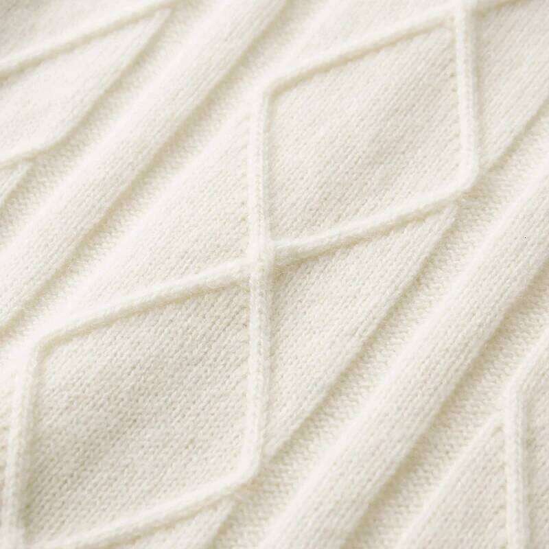 Winter 100% Merino Wool Knit Pullover Men's Semi-High Neck Thicken Sweater Fashion Loose Jacquard Youth Shirt High-End Warm Tops 250812