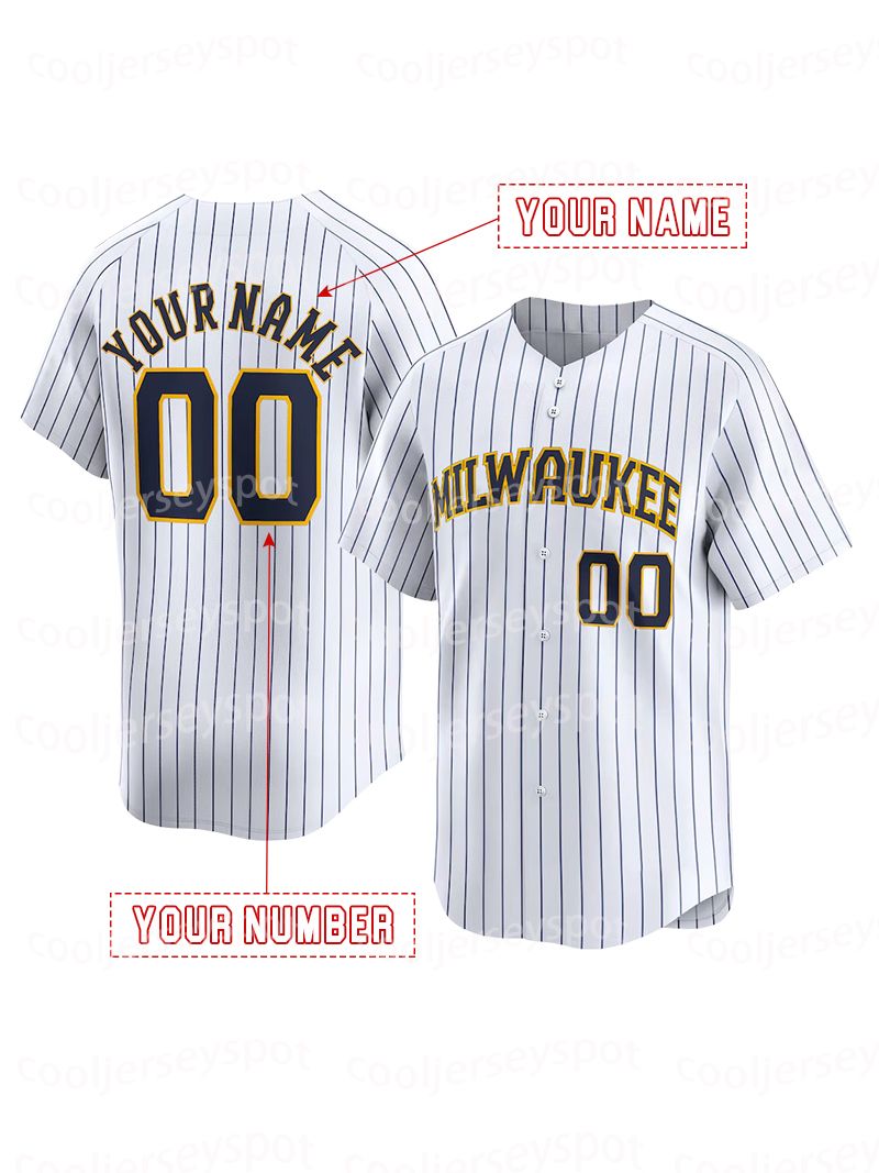 11 Jackson Chourio MilwaukeeJerseys Christian Yelich William Contreras Rhys Hoskins Sal Frelick Custom Baseball Jersey Any Name Number Mens Womens Youth S-XXXL