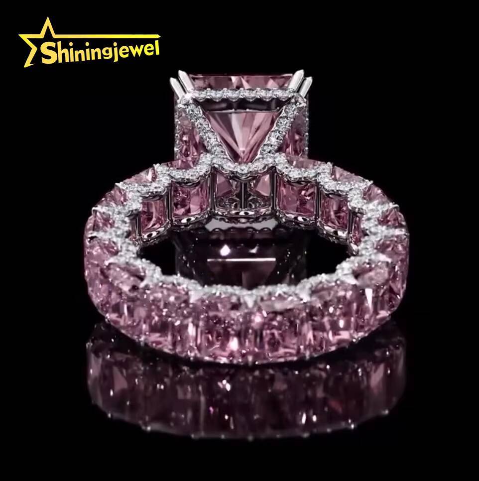 Customized Unique Wedding Bridal Jewelry14K Solid Gold IGI Certificates White Radiant Lab Diamond Eternity Band Ring