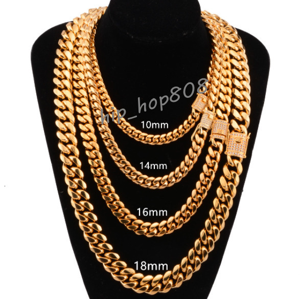 Wholesale New Heavy Cuban Link Pvd 14k Real Gold Hip Hop Cuban Link Chain Necklace