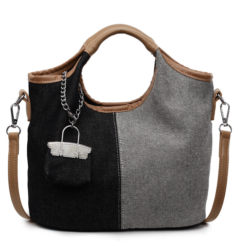 Design Denim for Women New Versatile Shoulder Crossbody Fashion Commuter Bucket Bag