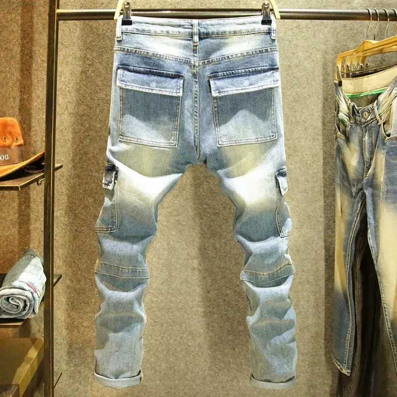 Spring and Autumn New Trend Retro Straight Leg Multi-Pocket Denim Pants Mens Loose Comfortable Breathable High-Quality Jeans X250812