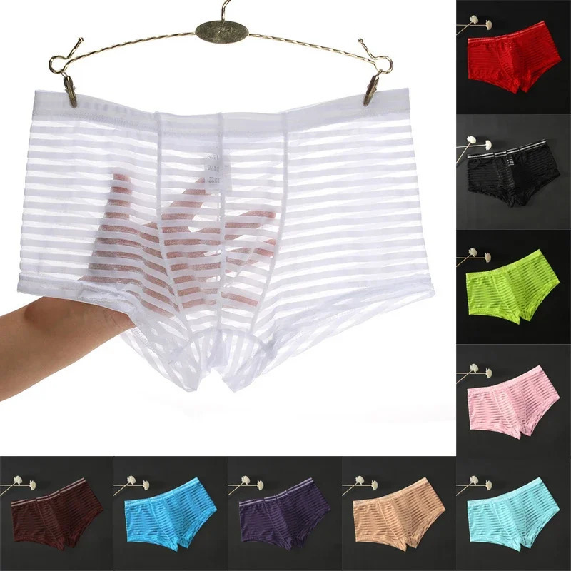 UltraThin Transparent Boxershorts for Men Sexy Underwear Boxer Pants Male Low Rise Mesh Panties Homme Panties Boxer Shorts 250804