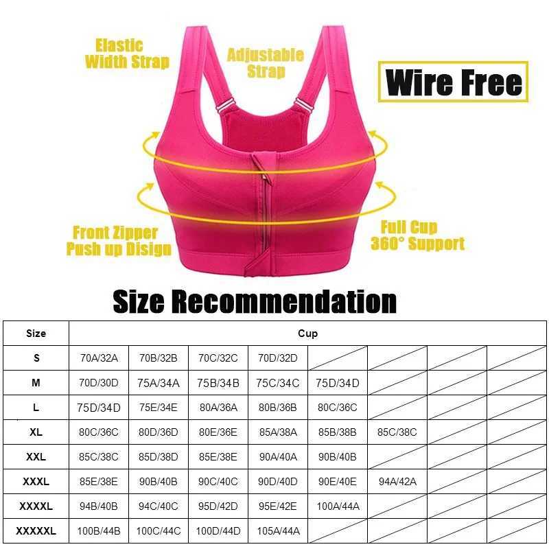 Cloud Hide Sports Bra S-XXXXXL Women Underwear Fitness Push Up Front Zipper Crop Top Bra Athletic Vest Sportswear Plus Size Z250812