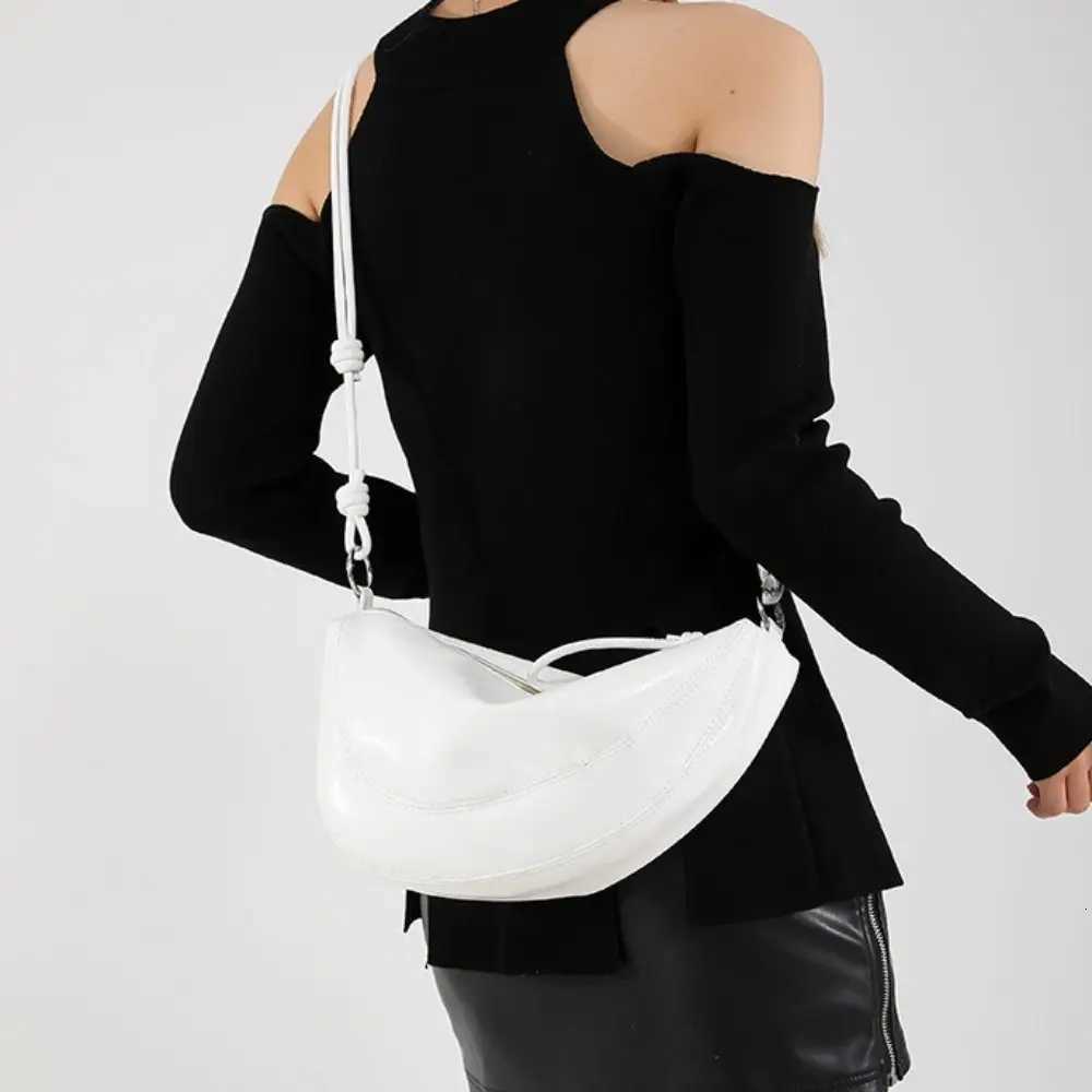 PU Leather Saddle Bag Fashion Design Korean Style Crossbody Bags Solid Color Shoulder Bag Versatile Dumplings Bag s Z250812