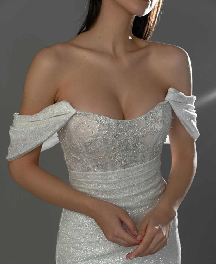 Chic and Elegant Women Dresses Off-Shoulder Sequin Mermaid Split Night Formal Gowns For Party Customized