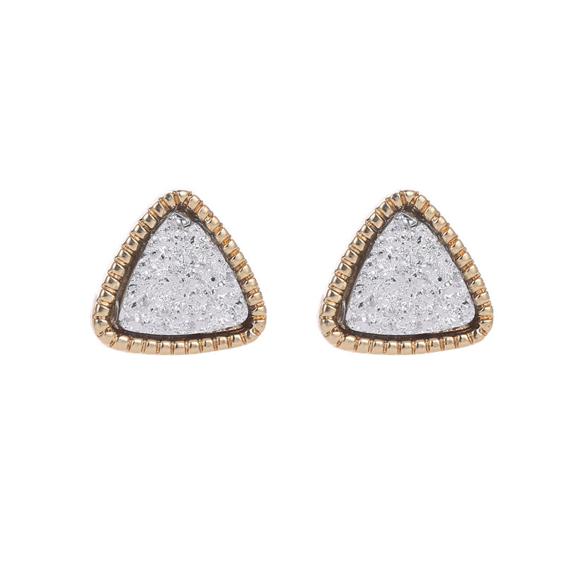 Korean Version Haruku Triangle Matte Iridescent Time Starry Sky Earrings Women's Jewelry
