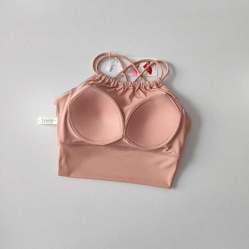 One-piece Fixed Shoulder Strap Back Without Steel Ring Sports Underwear Womens Shockproof Gathered Quick Dry Fitness Vest Z250812