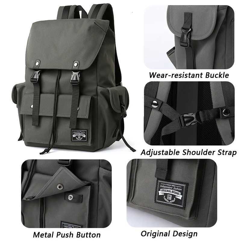Fashion Waterproof Large Capacity Drawstring Backpack for Men Oxford Durable Travel College Student Laptop School Bag W250812