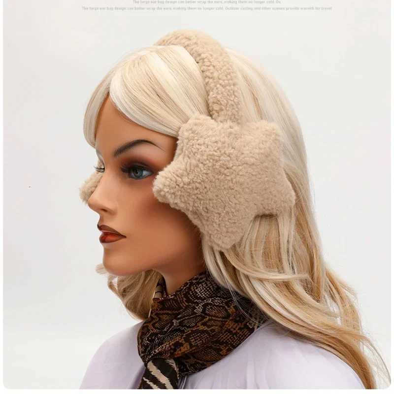 2K Star Fluffy Earmuffs Earplugs Cold Protection Women Ear Cover Keep Warm Solid Color Plush Earmuffs Cycling Accessories XJ250812