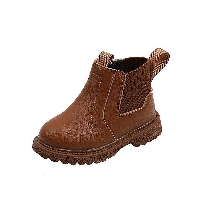 New Leather Boots Autumn Fashion Versatile Kid Shoes Anti-Slip Soft Sole Comfort Girls Shoes Simple Retro Classic Boy Shoes 2025 XJ250812