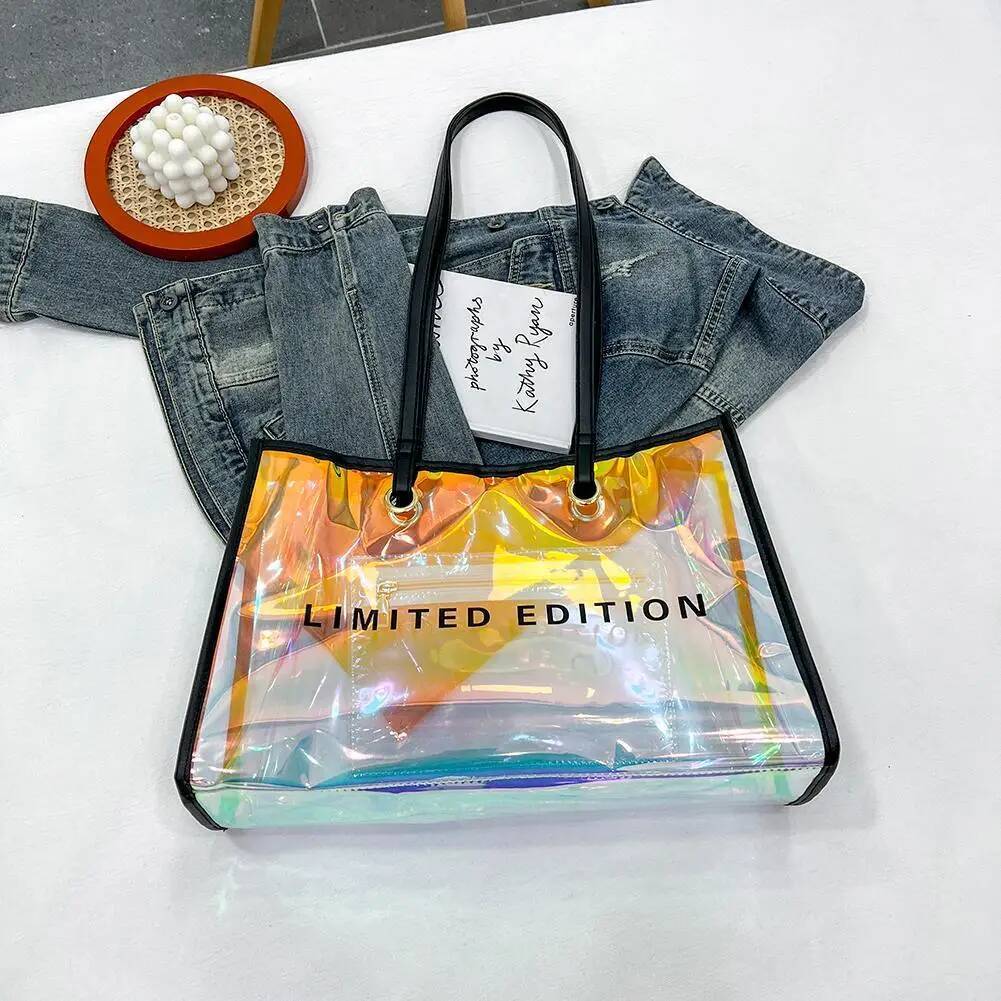 Fashion PVC Transparent Shoulder Bag Lady Small Handbag for Ladies Women Outdoor Shopping Traveling