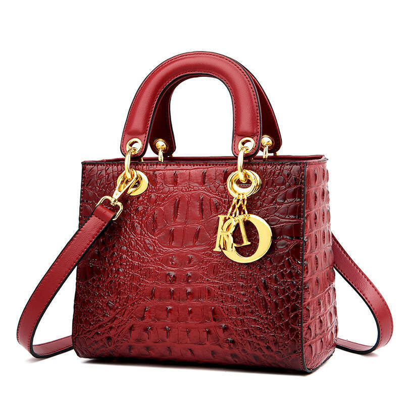 2023 Autumn Winter Women's Crocodile Pattern Princess Diana Ladies Handbag Shoulder Crossbody Bag