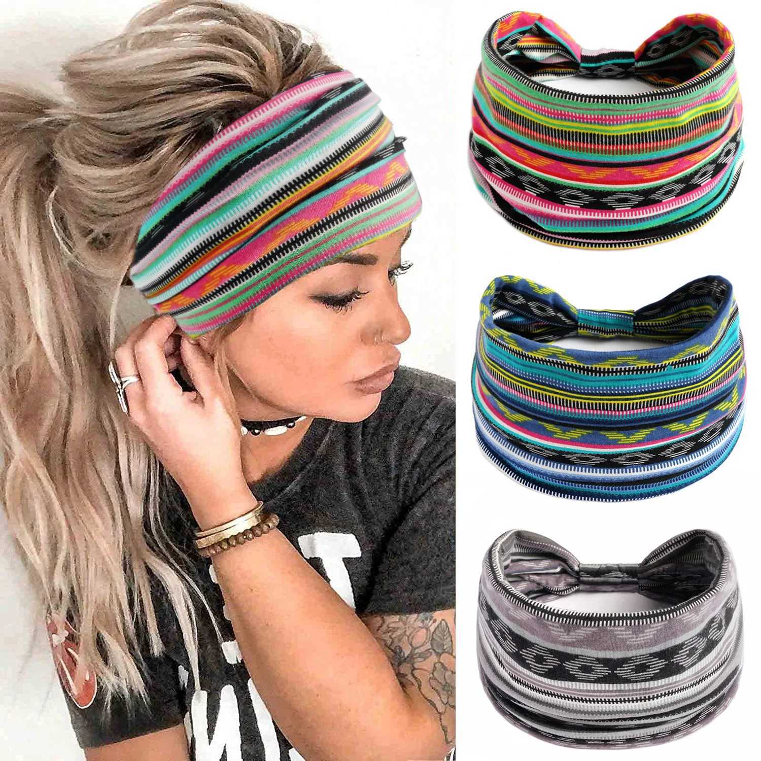Fashion Solid Color Wide Edge Cotton Yoga Sweat Absorbing Wen Girl Band Piece Turban Bandage Hair Accessories Wear X250812