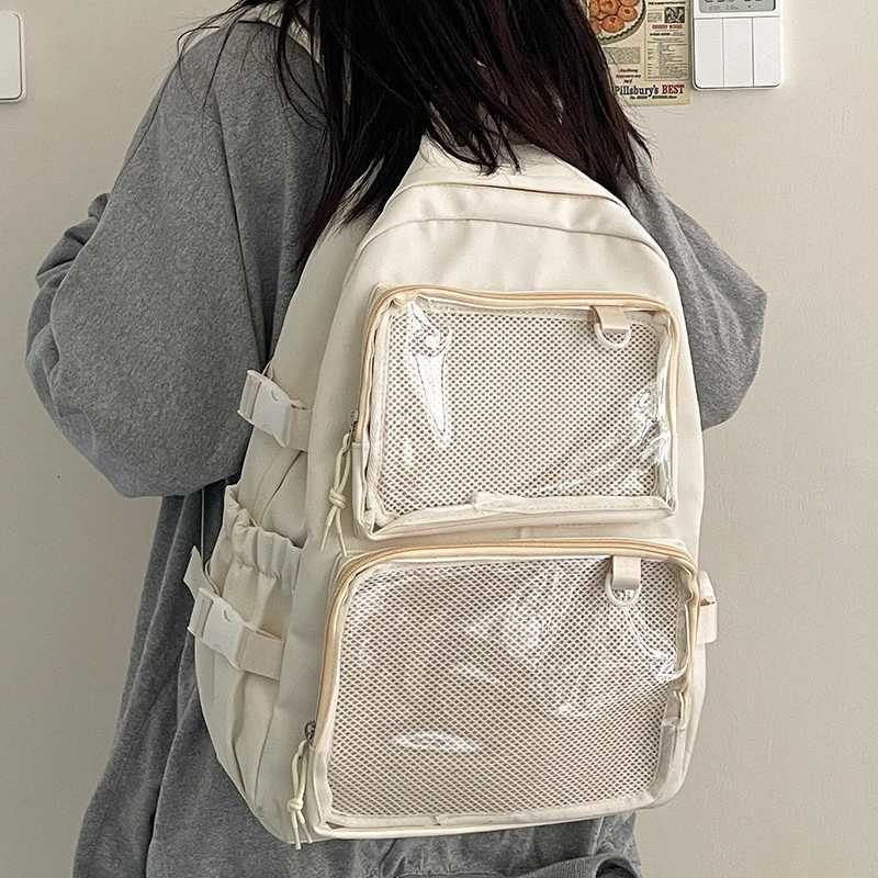 Japanese Style Transparent Ita Bag for Girls Comic Cons Large Capacity Women Backpack Fashion School Bags for College Student JK W250812
