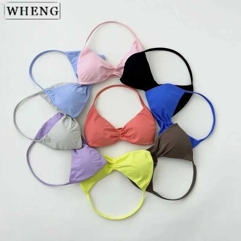 WHENG Strappy Sports Bra Seamless Women Suspender Padded Halter Gym Design Sense Top Bra Fitness Scratch Workout Vest Z250812