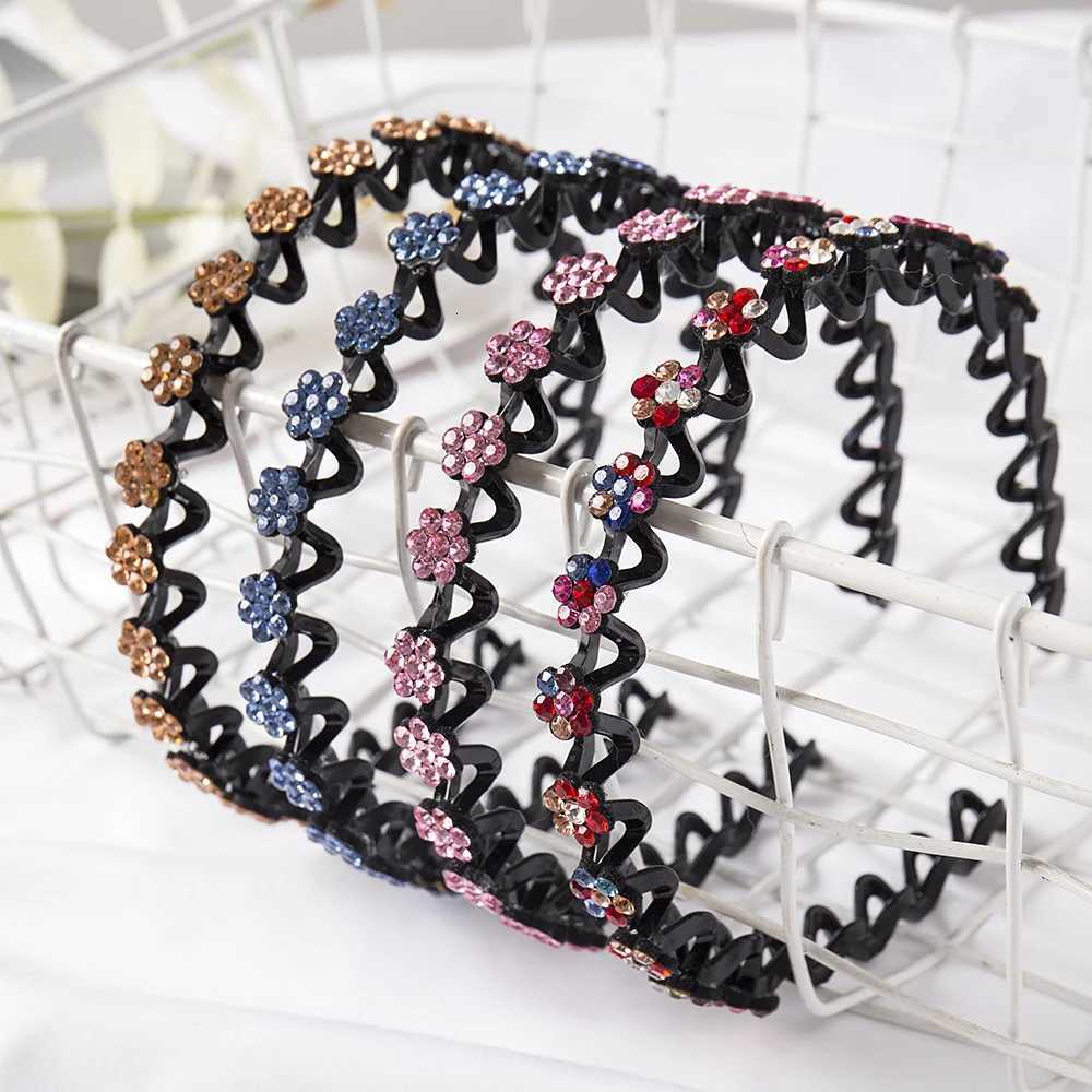 Fashion Flower Rhinestone Bangs Band Non-Slip Elastic Hairbands Crystal Band Bow for Women Girl Hair Accessories Wear X250812