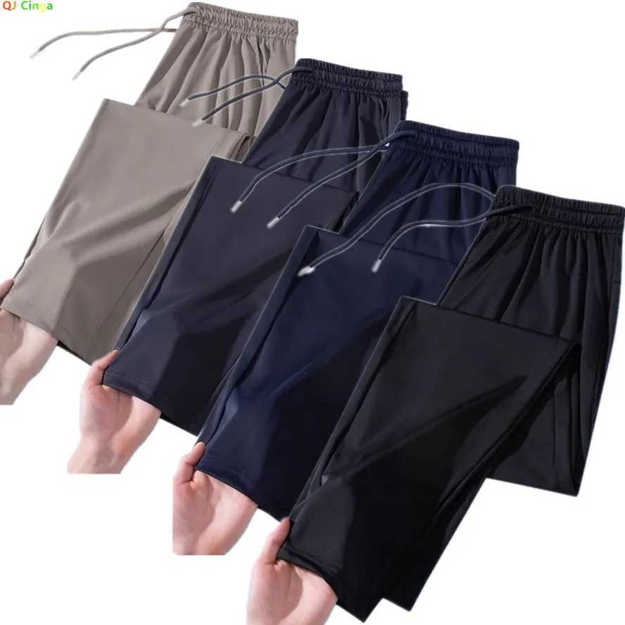 Highly Elastic Mens Summer Ice Silk Pants Thin Unisex Quick-dry Sports Trousers Blue and Black Casual Pant. W250812