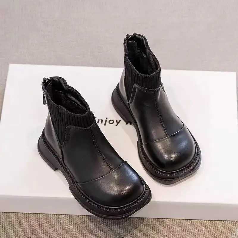 Kids Ankle Boots for Girls 2025 New Winter Toddler Fleece Boots Non-slip Breathable Lining School Shoes for Girls Boots 4-6 Years XJ250812