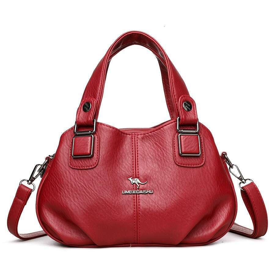 Oil Wax Leather Handbag Large Capacity Kangaroo Crossbody Commuter Women's Shoulder Bag