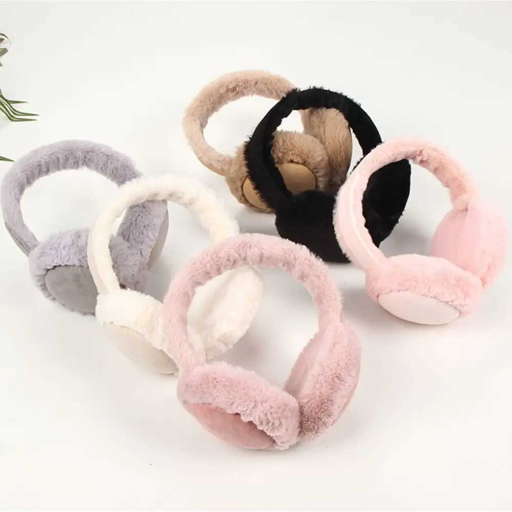 Soft Fluffy Plush Earmuff Outdoor Portable Winter Warm Folding Earflap Fashion Simple Windproof Cold Protection Ear Warmer XJ250812