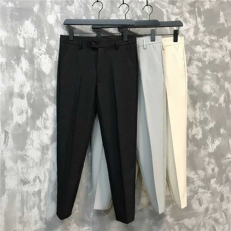 Summer New Mens Trousers Casual Pants Thin and Breathable Korean Version of Slim Nine-Point Pants Casual Classic Mens Brand W250812