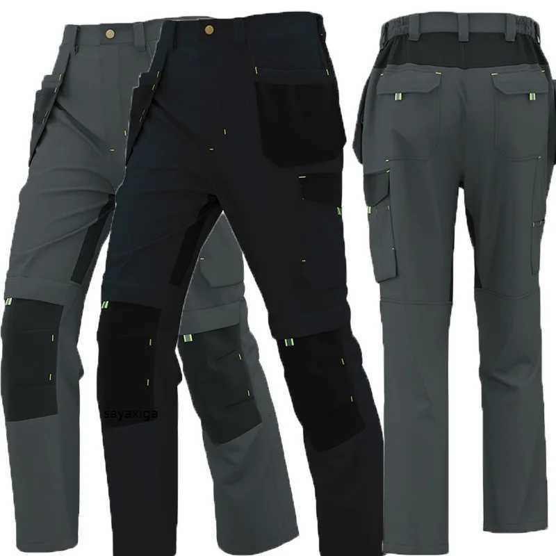 Men Work Pants Multi Pockets Tooling Trousers With Fly Pockets High Quality Stretch Safety Worker Mechanic Cargo Pants Workwear X250812