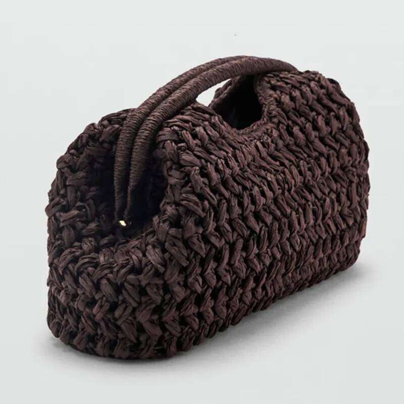 Summer New , Women's Straw Woven Handbag,Fashionable Raffia Clutch Bag Beach Travel Vacation Evening Elegant Purse