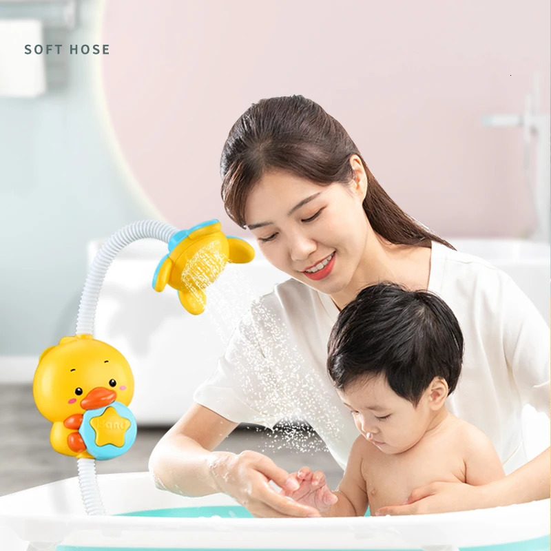 Cute Duck Bath Toy Shower Electric Spray Bathroom Kids Water Baby Toy Bathtub Play Game Faucet Swimming for Girl Gift 250811ww