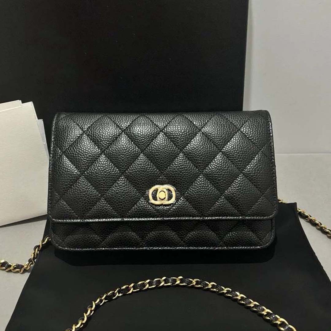Designer bag luxury shoulder bag handbag wealth bag black gold chain bag crossbody bag high-quality calf leather classic series worth having a women's wallet
