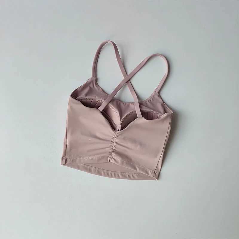 Sports Bra Women with Cross Shaped Back and Side Breasts Fitness Bra External Wear Quick Drying Medium Strength Vest Suit Z250812