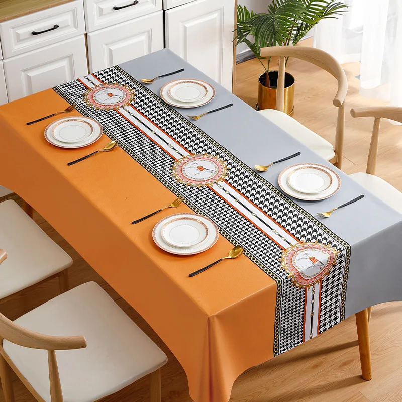 Luxury Tablecloth Modern Light Style Waterproof Dining Table Cloth Rectangular Tea Table Cover Picnic Mat Home Decor 250812