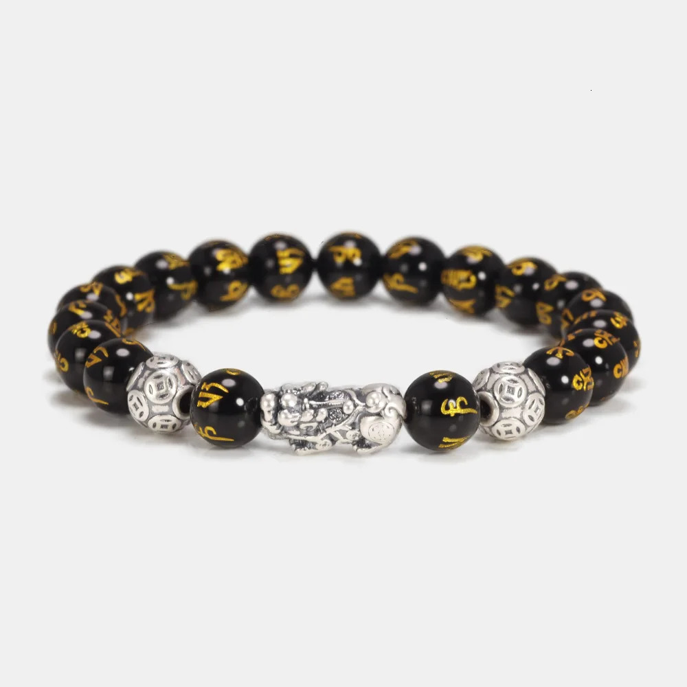 Feng Shui Natural Stones Wealth Bracelet Pixiu Single Circle Bracelet 999 Sterling Silver Handmade Beaded Bracelet 250807