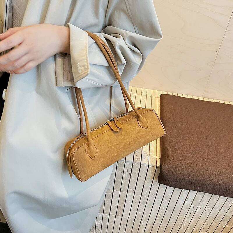 LEFTSIDE Women's Small Faux Suede Armpit Shoulder 2025 Winter New Retro Underarm Bag Brand Designer Handbags Luxury Bagdesigner bag