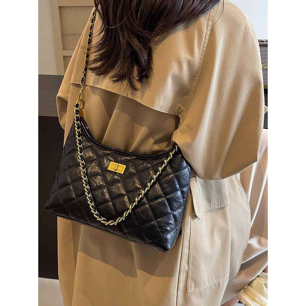 toteBag Shoulder bag ROSE NOIRE Niche Luxury Handbag For Women New Diamond Chain Fashion Versatile Elegant High End Single Crossbody Bag