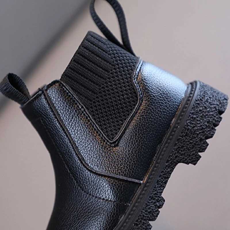 New Leather Boots Autumn Fashion Versatile Kid Shoes Anti-Slip Soft Sole Comfort Girls Shoes Simple Retro Classic Boy Shoes 2025 XJ250812