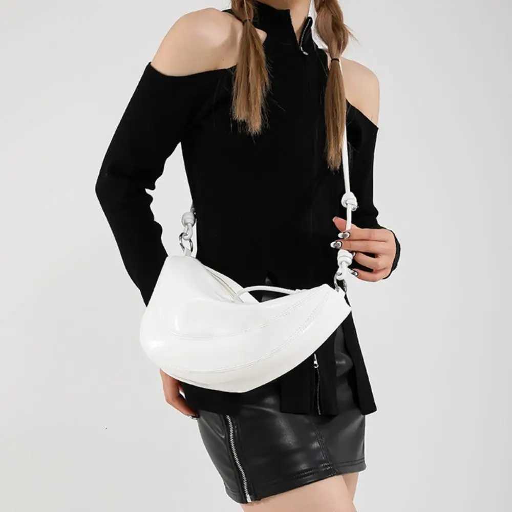 PU Leather Saddle Bag Fashion Design Korean Style Crossbody Bags Solid Color Shoulder Bag Versatile Dumplings Bag s Z250812