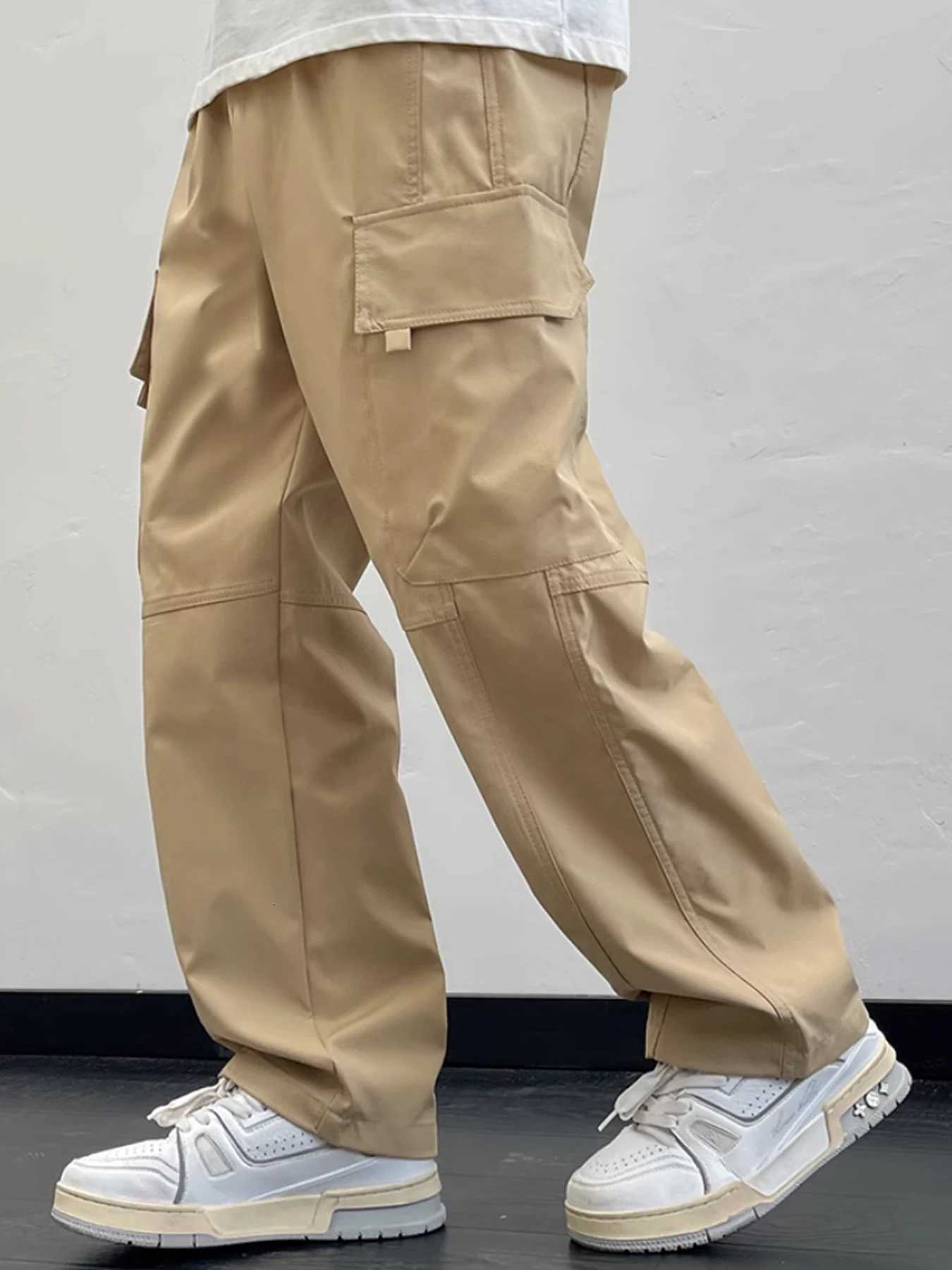 Green Cargo Pants Men Oversize Black Cargo Trousers Male Streetwear Hip Hop Pocket Spring Loose Casual Workwear X250812