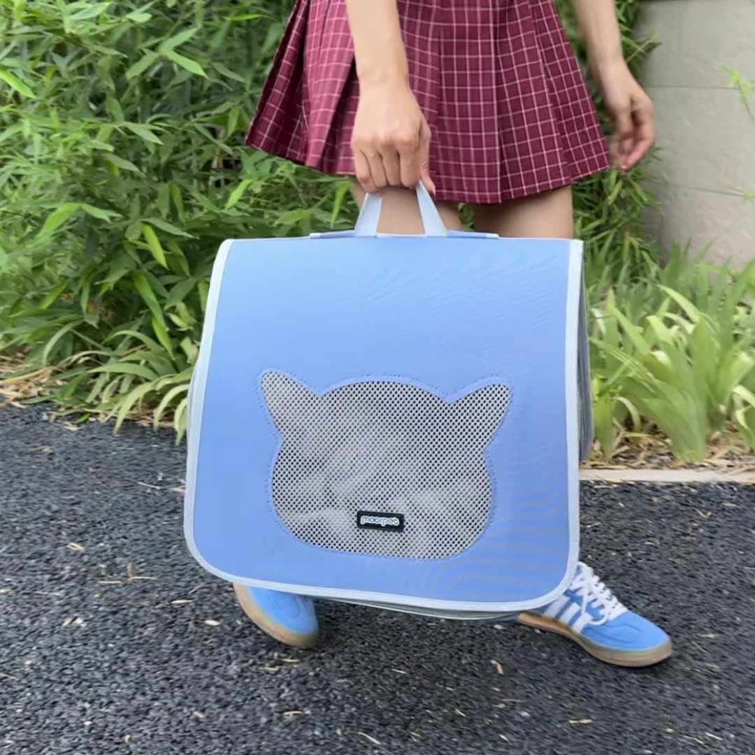 Beni Pet Portable Cat Backpack - Comfortable & Breathable Pet Bag With Side Opening