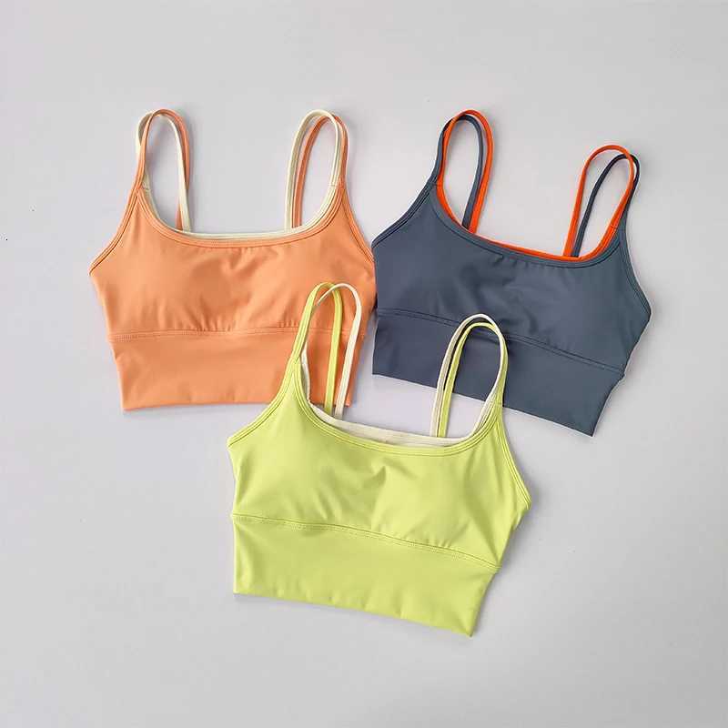 Sports Bra Women Summer Shock-absorbing Gathering Double Breast Strap Vest Quick Drying Anti Sagging Shaping Fitness Bra Z250812