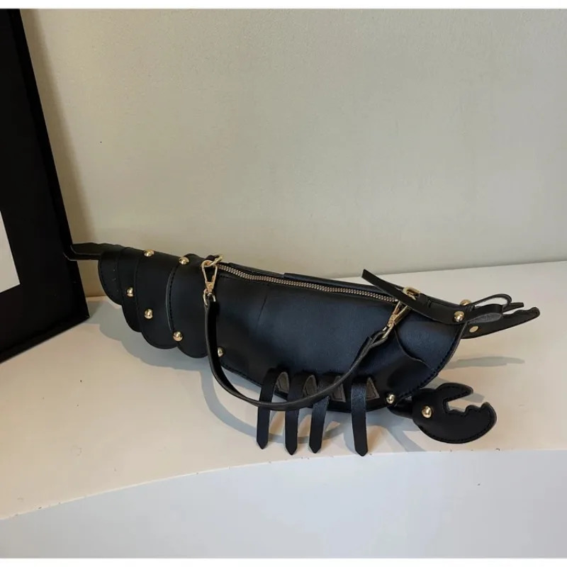 PU Zipper Niche Crossbody Bags Lobster Shape n Sense High Quality Ladies Solid Color Rivet Fashion Shoulder 250811