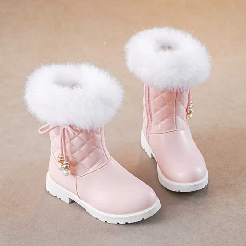 Winter Girl Boots Fashion Versatile Long Tube Boot Comfort Casual Cotton Boots Warm Princess Girl Shoes Velvet Simple Snow Boot XJ250812