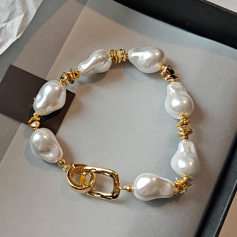 Baroque Pearl Clasp French Light Niche Temperament Versatile Bracelet Fashion High-end Sense Jewelry